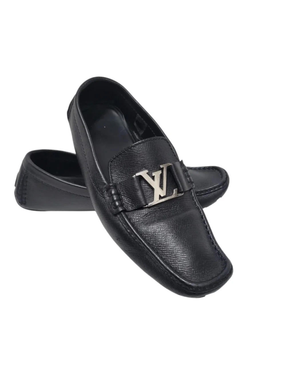 Louis Vuitton Men's Authentic Black Monte Carlo Moccasin Driver Loafers size 9